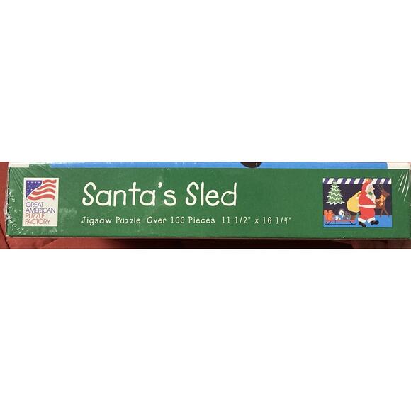 Vtg 1996 Great American Puzzle Factory Santa’s Sled Jigsaw 100 Pieces NOS - Picture 3 of 4